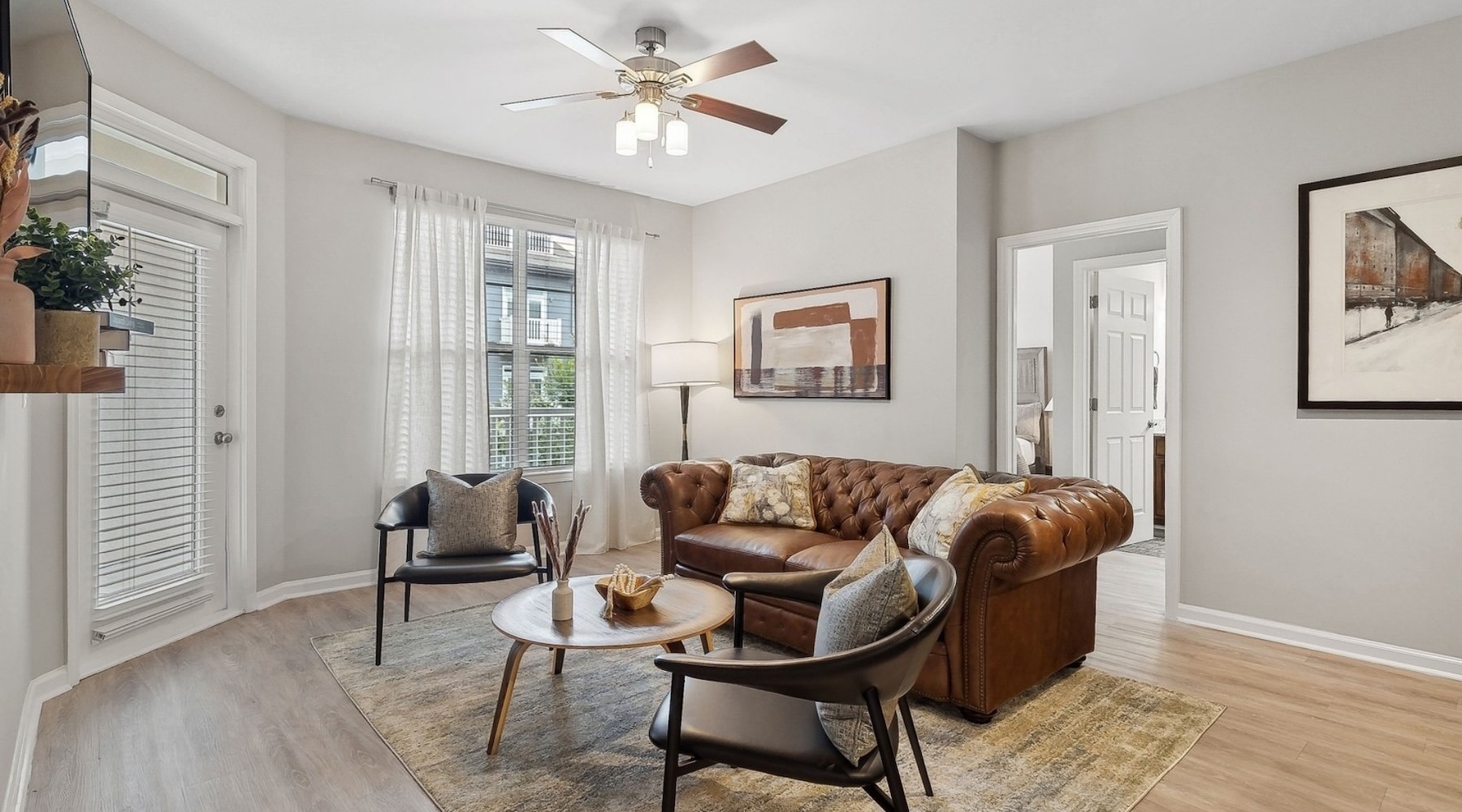 Open space living area with natural lighting