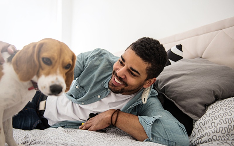 a person with their pet
